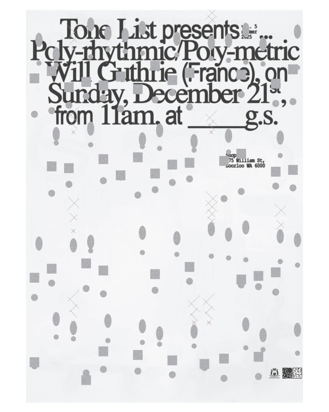 Tone List presents Poly-rhythmic/Poly-metric: Will Guthrie